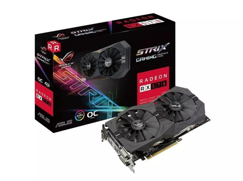 Asus Rog Strix Radeon RX570  OC Edition GDDR5 Graphics Card - كرت الشاشة
